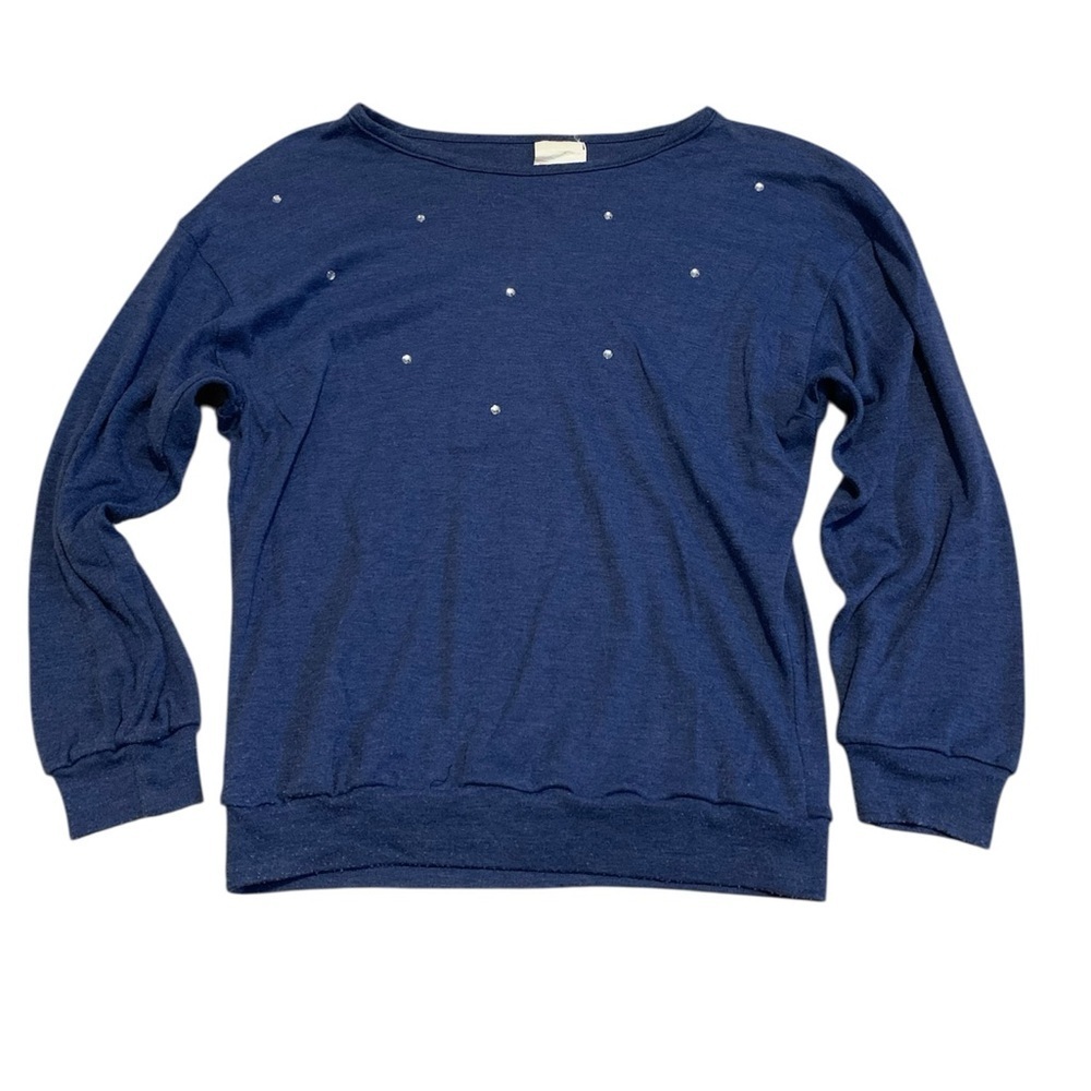 Vintage Sparkly Blue Rhinestone Sweatshirt - Size 2 (small/medium)